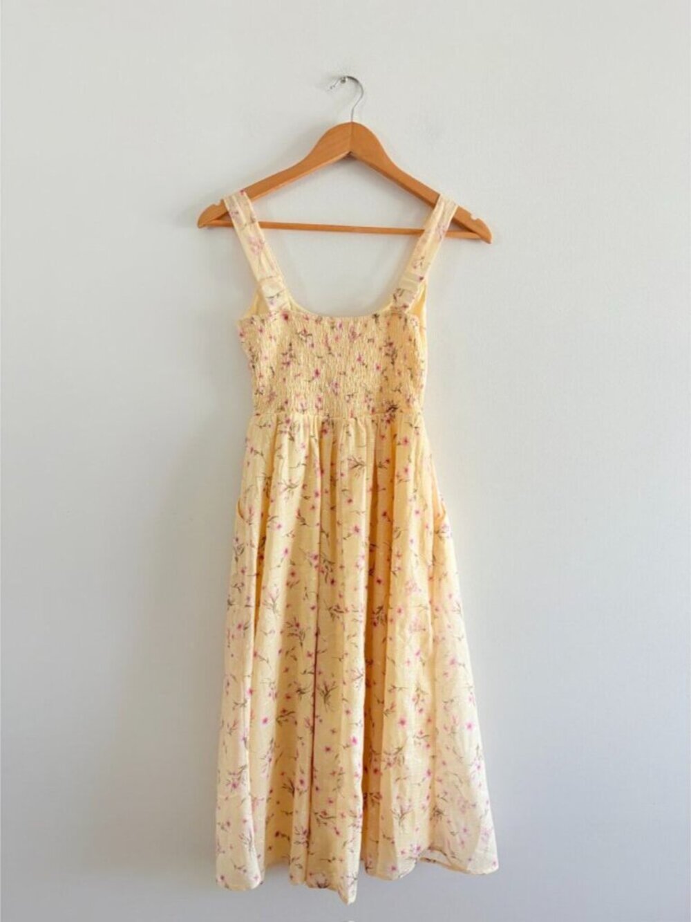 Thirty Thirty Floral Sweetheart Corset Bustier Midi Dress Yellow Pink Size XS - Picture 5 of 7